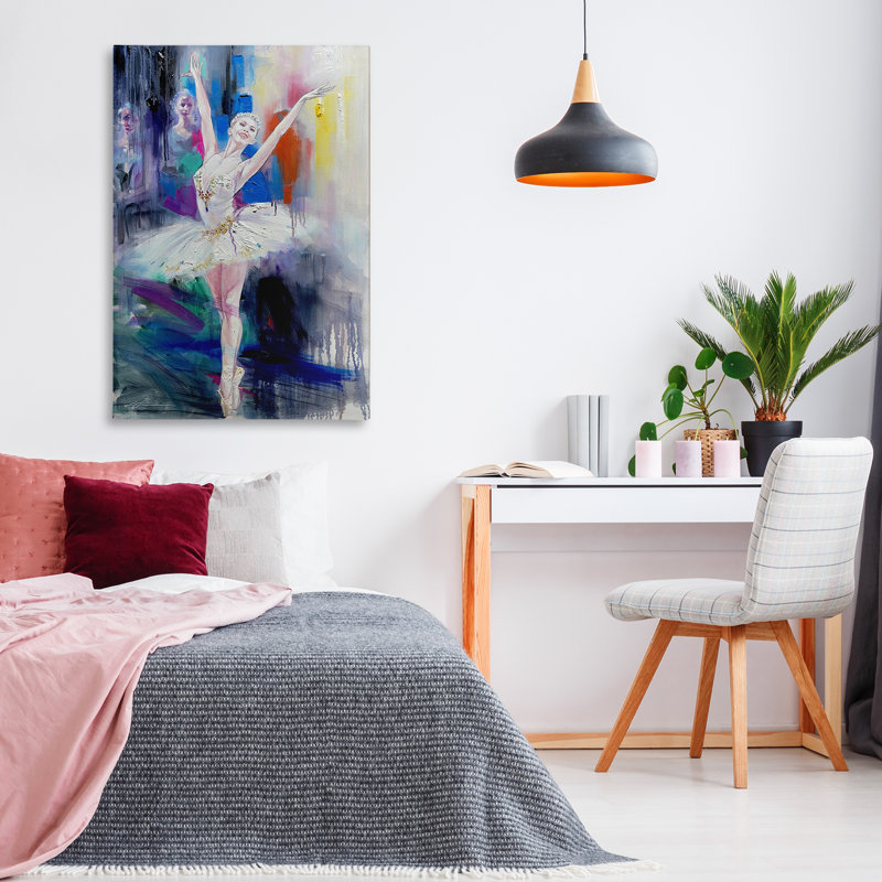 Toile abstraite «Bold Ballerina» par Lucille Lee, H 45 po x l 30 po