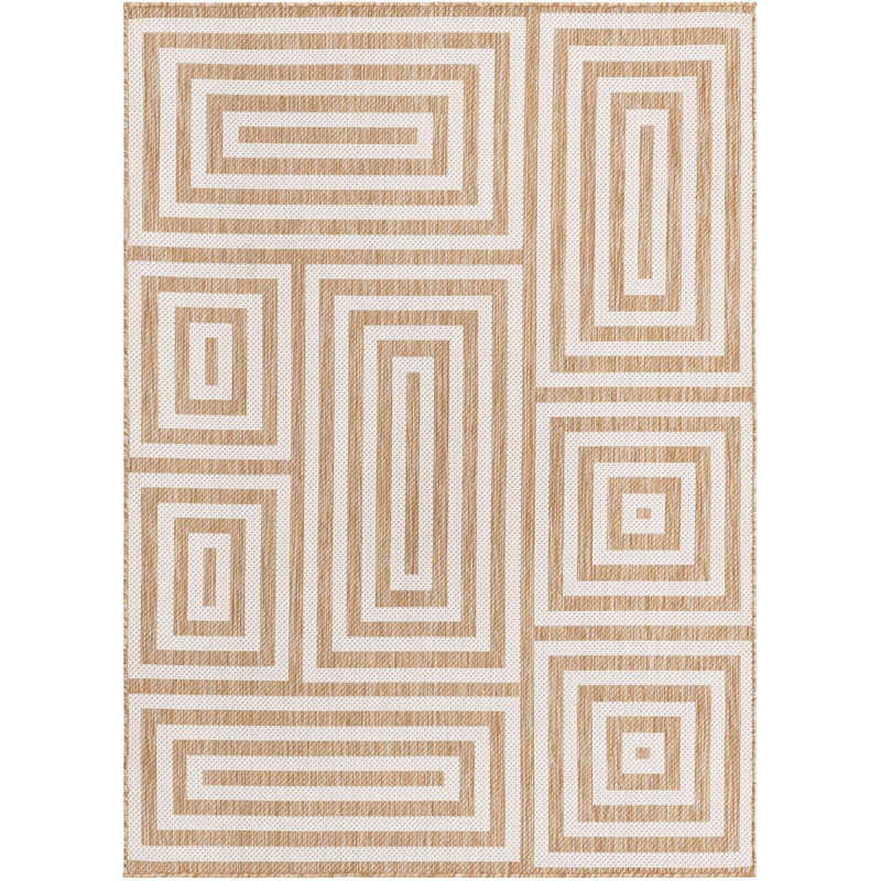 Tapis contemporain de style taupe Bello, Rectangle 5 pi 3 po x 7 pi 1 po