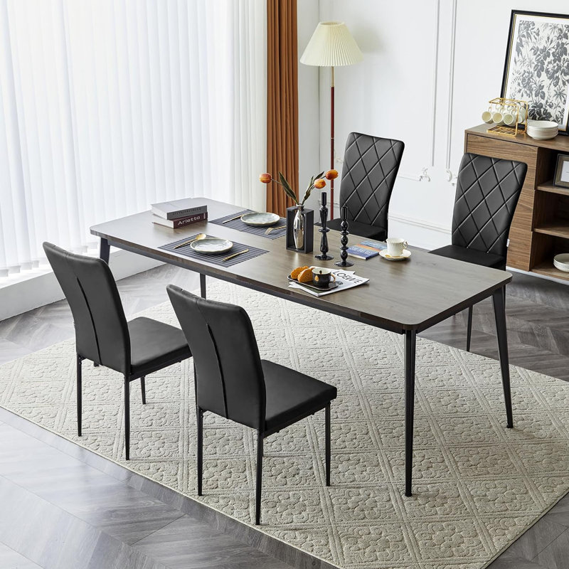 46cm H Upholstered Full Back Parsons Chair, Black