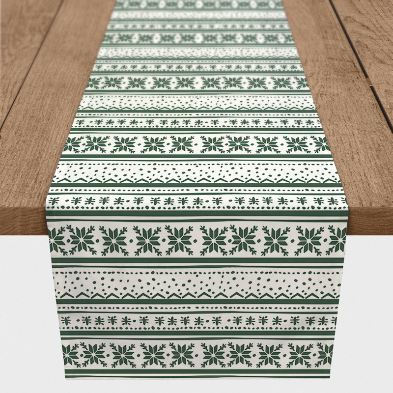 Chemin de table abstrait Noël, 72 po x 16 po
