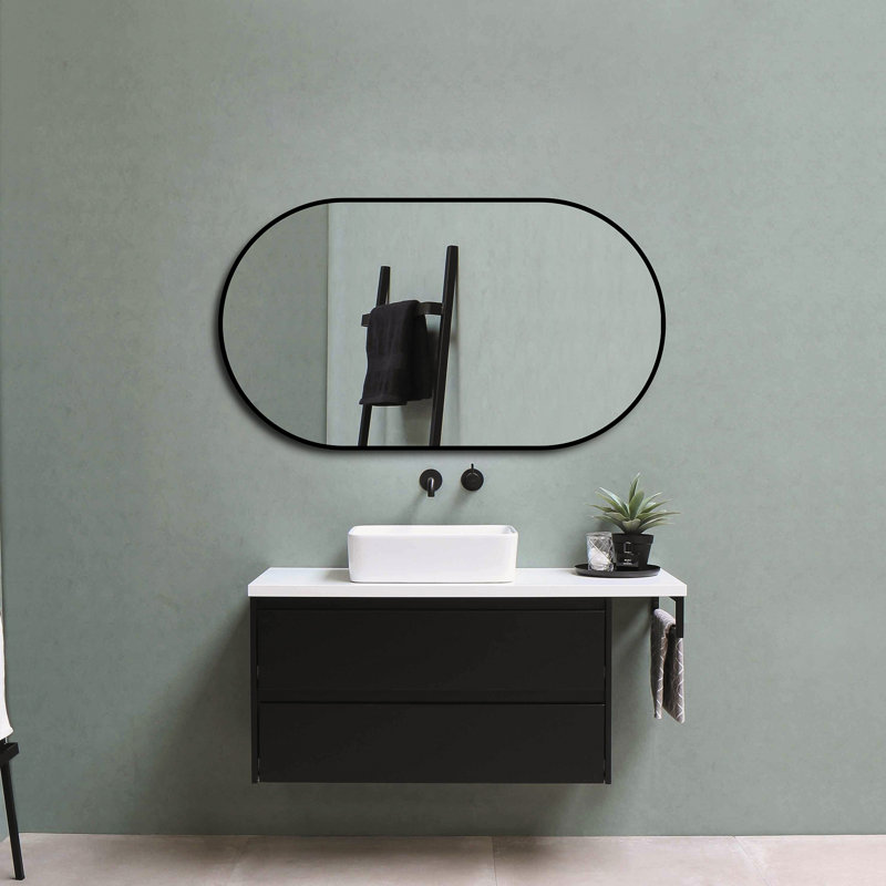 Miroir de salle de bain moderne, Noir