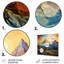 Montagnes jaunes et bleues, pics pointus - reproductions d'art murales abstraites en métal-1849360277