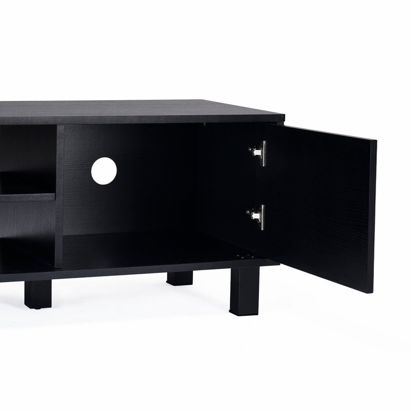 TV Stand For Tvs Up To 70", Media Console With Open Shelves For Living Room, Black