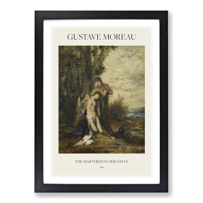 The Martyred Saint Sebastian by Gustave Moreau - Picture Frame Painting, Black Framed, 65cm H x 48cm W x 2cm D
