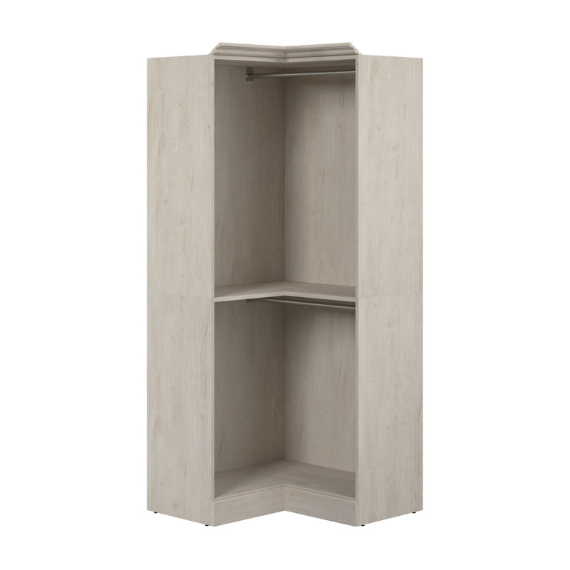 Alvaretta 36" Corner Closet System, Linen White Oak