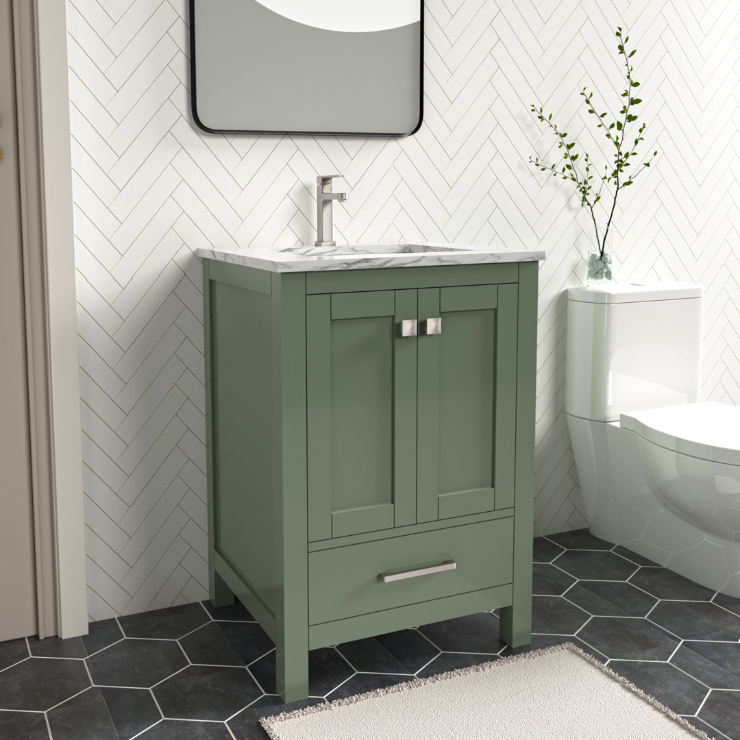 Amandie 24" Single Sink Freestanding Bathroom Vanity with Top Lark Manor™ Top 