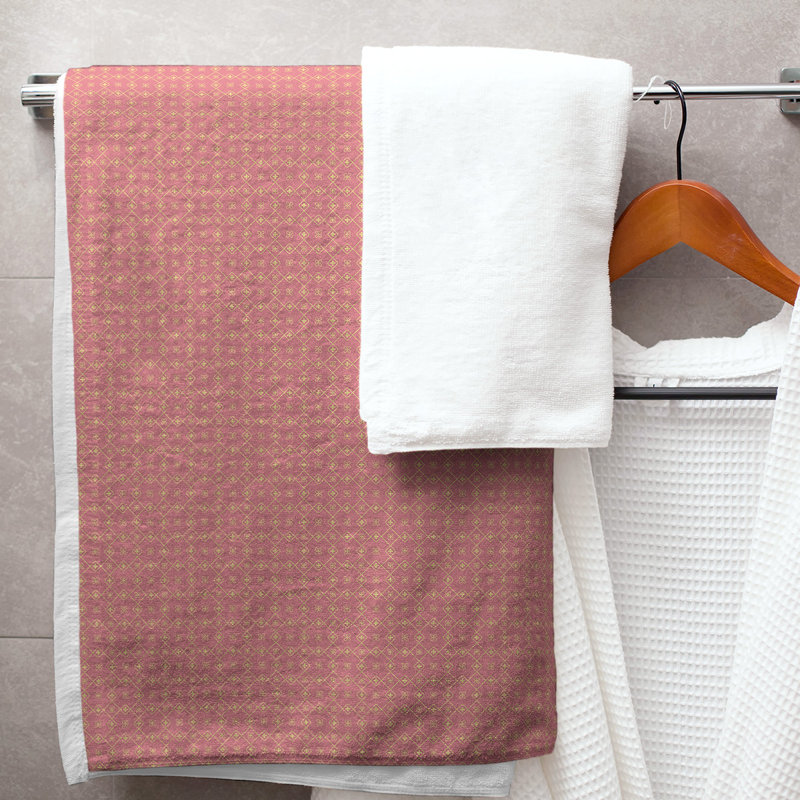 Katelyn Elizabeth Cotton Blend Bath Towel, Red/Yellow