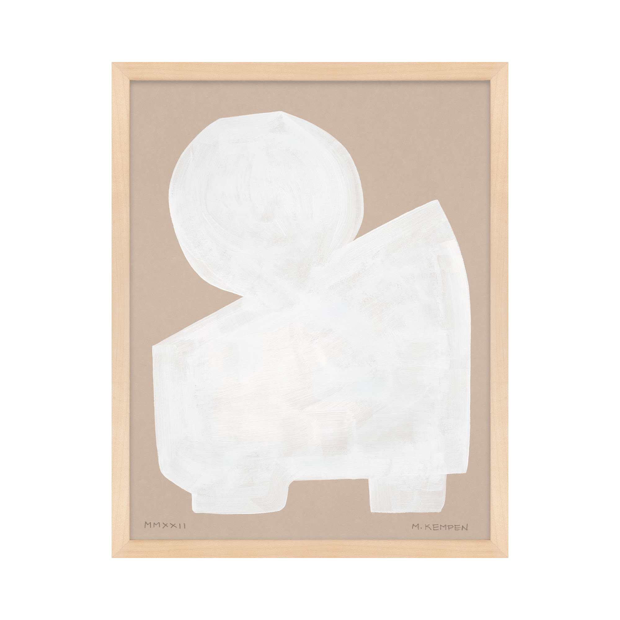 Modules In White 2 by Michael Kempen, Maple Framed, 30" W x 38" H