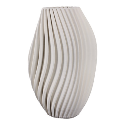 Ensemble de 2 vases sculptés en porcelaine à nervures verticales