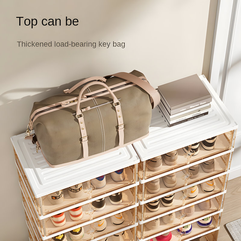 Armoire de rangement pliable pour chaussures avec portes transparentes - Organisateur anti-poussière pour 6 paires