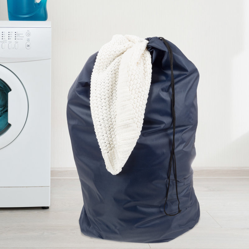 Fabric Laundry Bag with Handles, Black