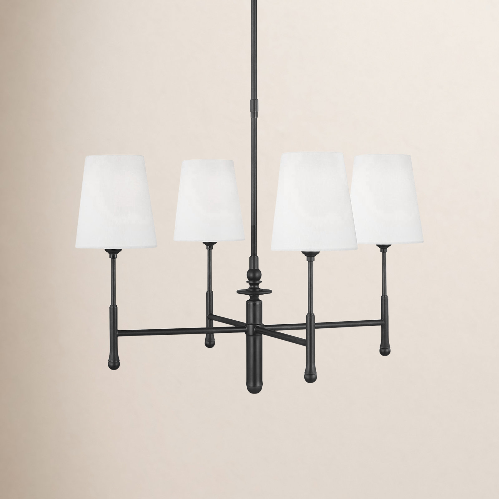 6 - Light Dimmable Chandelier, Aged Iron