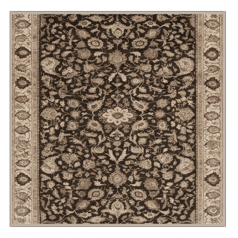 Tapis brun lavable à la machine, Carré 8 pi