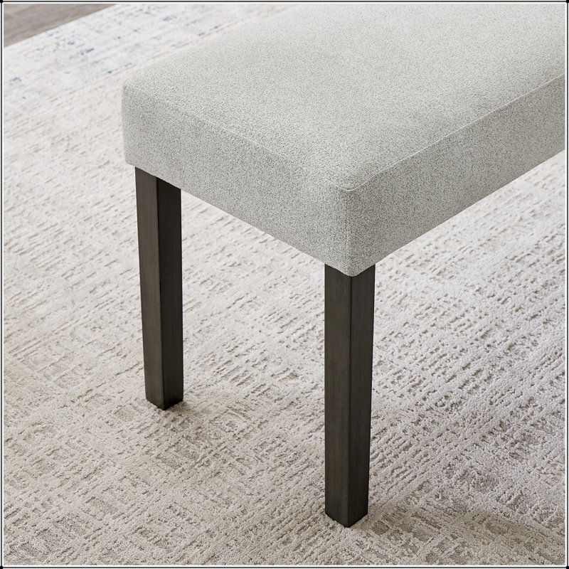 Luna Fabric Upholstered 40" Bench With Dark Gray Wood Frame – Modern Entryway & Bedroom Seating