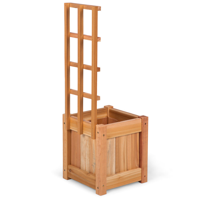 Boîte à fleurs avec treillis  l 12 x P 12 x P 13h