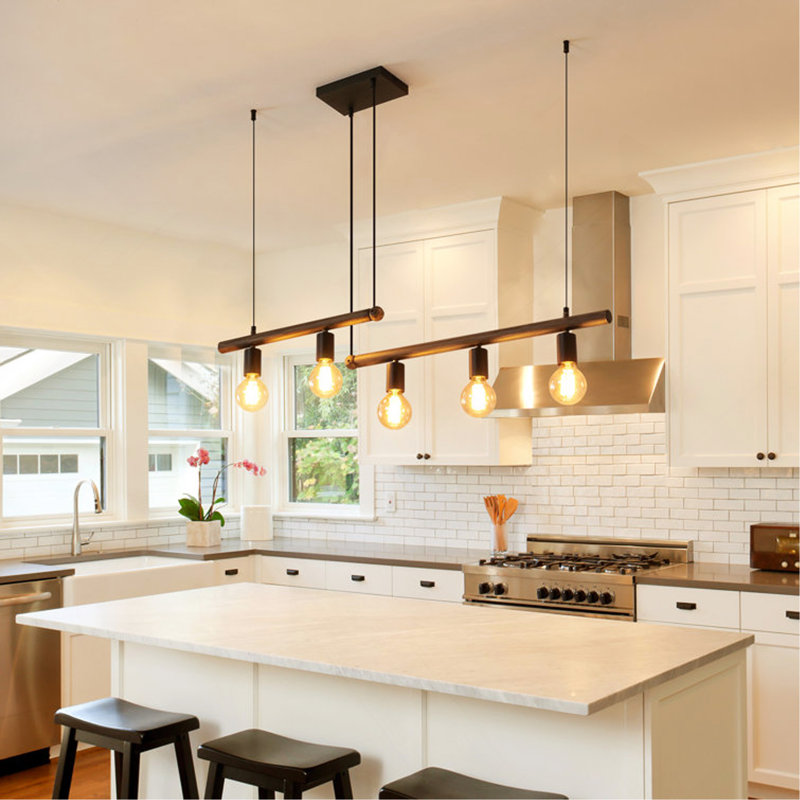 Luminaire suspendu pour îlot de cuisine à 5 lumières Macregor [Sans ampoule]