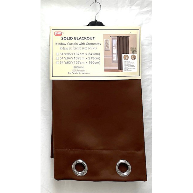Polyester Blackout Curtains / Drapes, 54" x 84", Brown