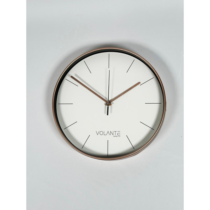 Horloge murale décorative en bronze, 11,8 pouces de diamètre | Corps 100% plastique, couvercle en verre véritable, épaisseur: 1,8 po | Conception élégante pour la décoration de la maison et du bureau, parfaite pour le salon ou la cuisine