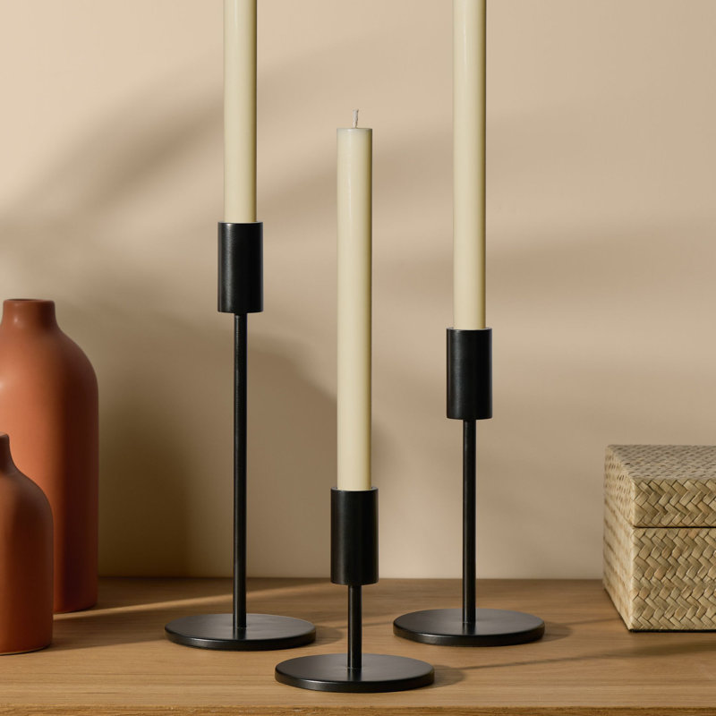 Aluminum Tabletop Candlestick, 4.5" H x 3.75" W x 3.75" D