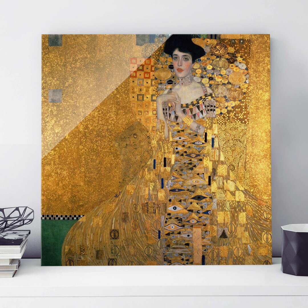 Glasbild Portrait of Adele Bloch-Bauer I von Gustav Klimt