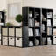 Étagère de rangement en bois à 6 cubes avec rangement ouvert pour le salon, la chambre à coucher et le bureau noir-620950271