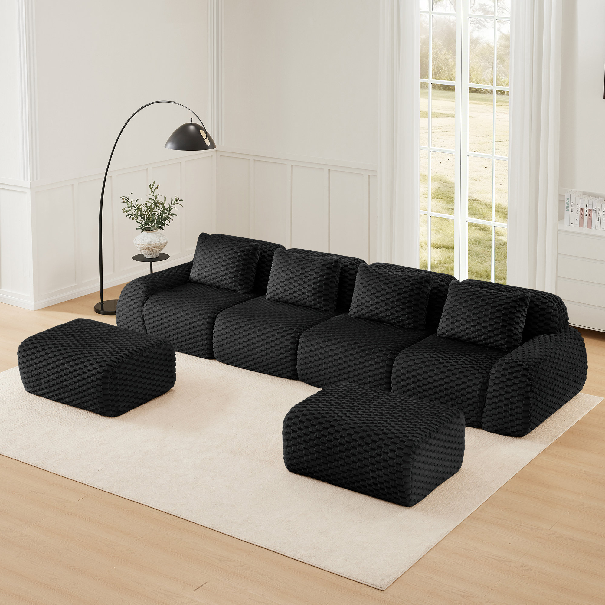 Latitude Run® 146" Modern U-Shaped Modular Sectional Sofa for Living ...