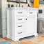 Meuble-lavabo autoportant avec lavabo en céramique, 4 tiroirs et tablette réglable-1060329553