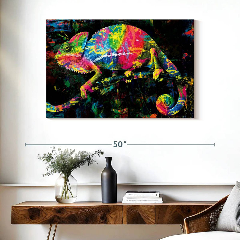 Wildlife Chameleon Paint Splash, 26" H x 39" W