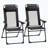 Set of 2 Folding Patio Chairs with Adjustable Sling Back and Removable Headrest-1633385512