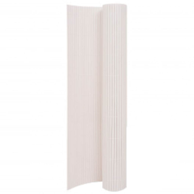 Double-Sided Garden Fence Privacy Barrier, 90 x 400 cm, White