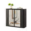 Meuble de salle de bain noir avec 2 portes miroir et compartiment ouvert, structure en métal, revêtement en poudre américain, profondeur 72 cm, poids du colis 13,2 kg, miroirs de rangement, étagère, style milieu du siècle, profondeur