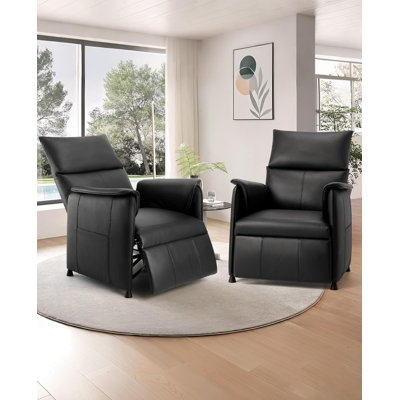 Fauteuil inclinable électrique pour le salon, fauteuil inclinable avec télécommande et poches latérales, sièges inclinables électriques réglables en cuir de polyuréthane pour la chambre à coucher, noir