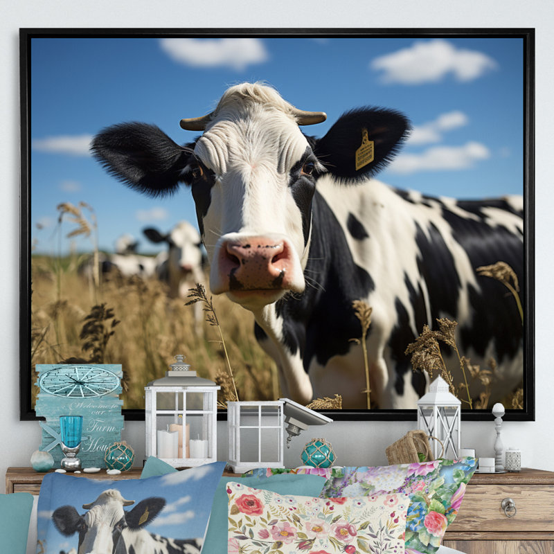 Cow Majestic II - Animals Canvas Prints, H 30 po x l 40 po x P 1,5 po, Cadre flottant noir