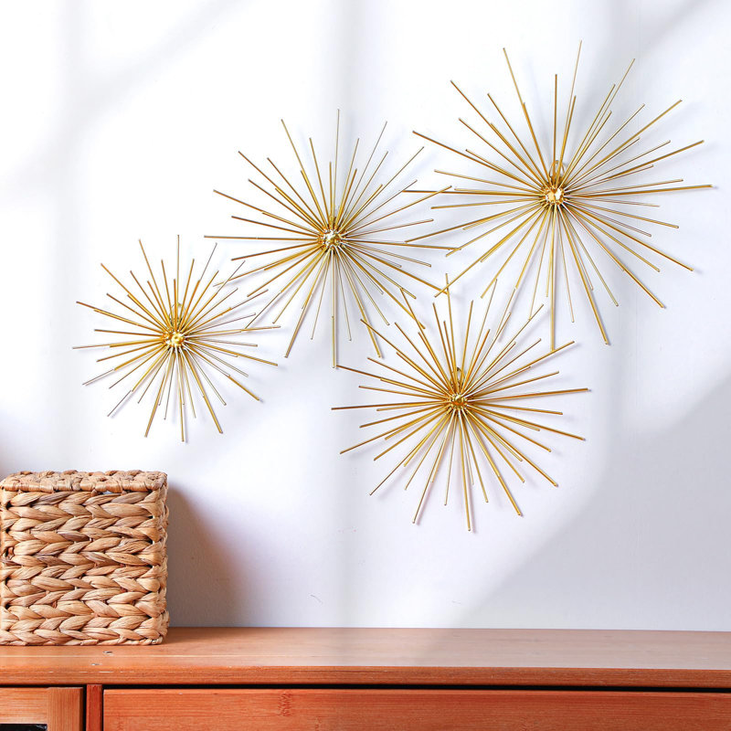 Metal Starburst Wall Decor 4 Pcs