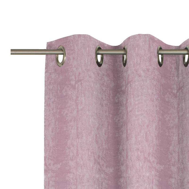 Arna Room Darkening Eyelet Door Curtain Panel, 225 W x 135 D cm, Pink