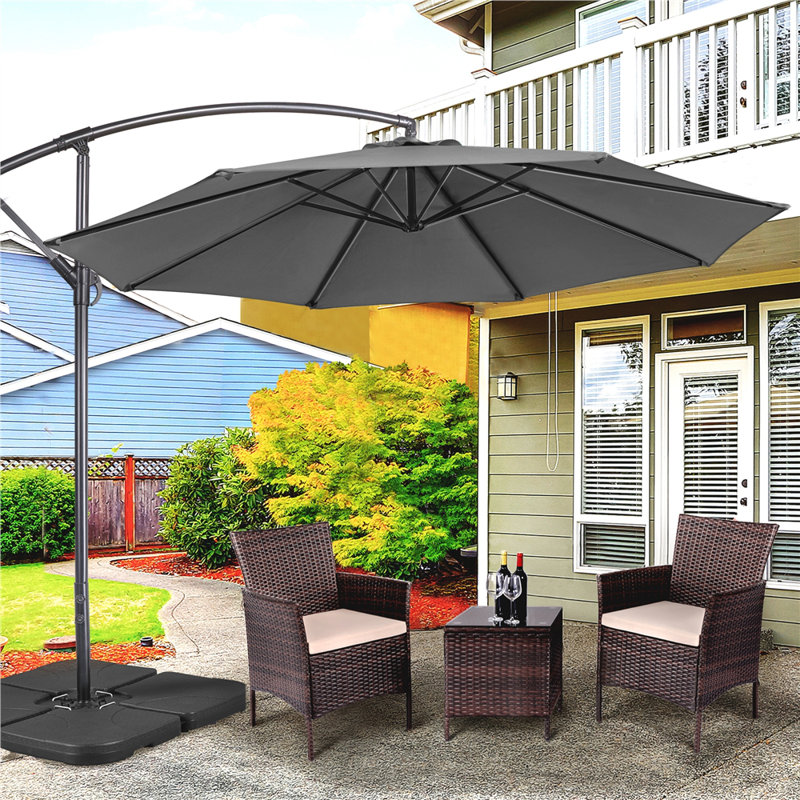 Parasol suspendu d'extérieur 10 pi Brunet, Gris