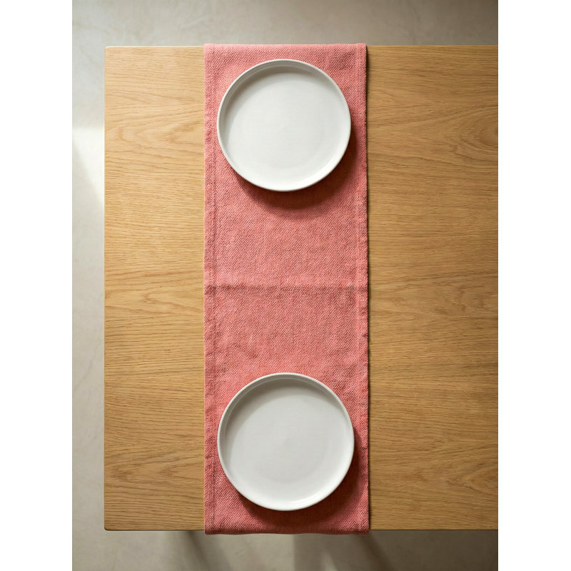 Polished Pink Drift Weave Indoor Outdoor Table Runner 14x72, Pure Green