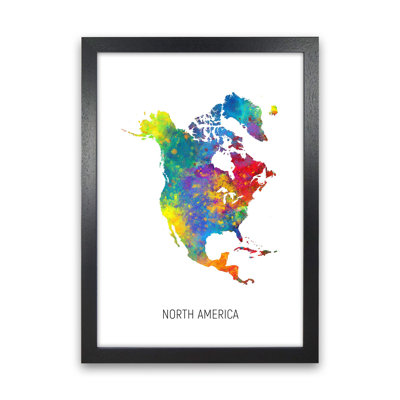 North America Watercolour Map by Michael Tompsett - Print