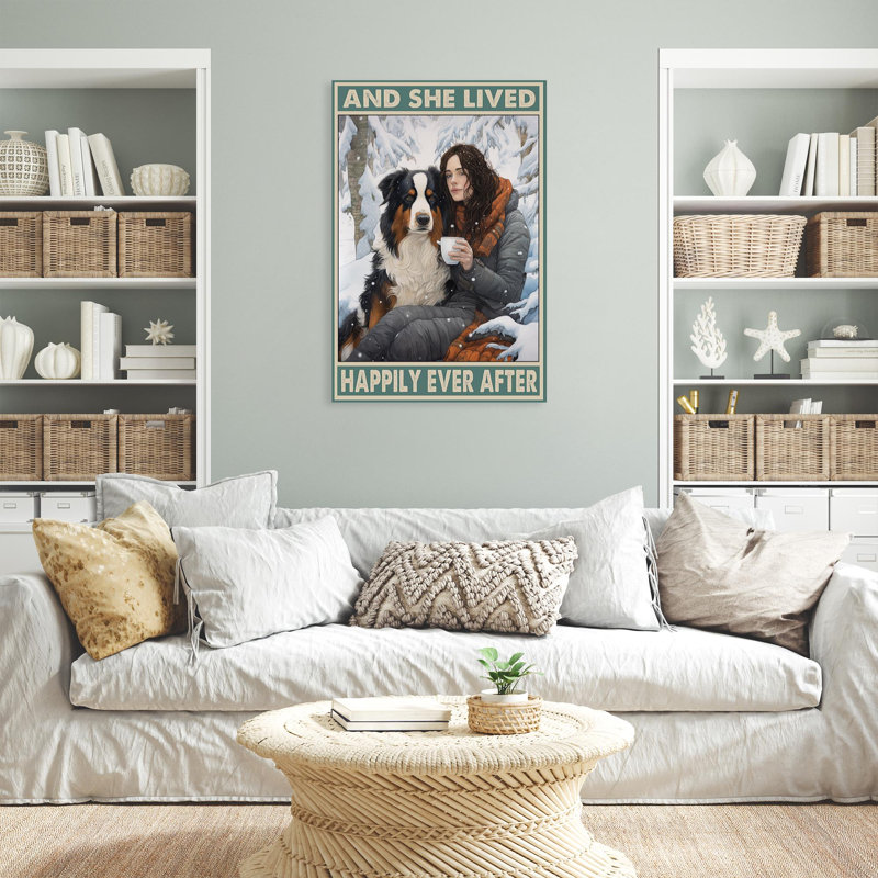 Bernese Mountain And She Lived - 1 pièce, reproduction d'art graphique sur toile tendue, H 20 po x l 16 po x P 1,25 po