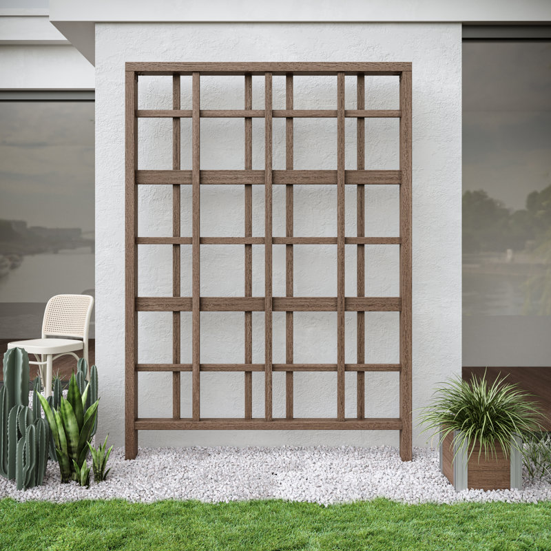 Espresso Brown 84'' H x 60'' W Modern Vinyl Garden Trellis