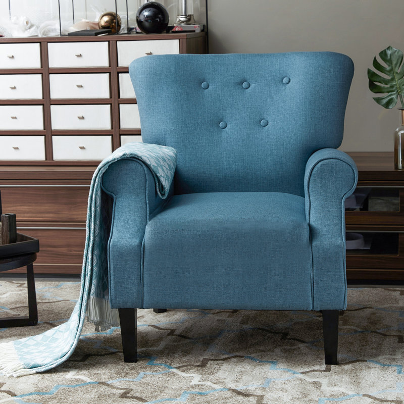 Aparna Tufted Polyester Armchair, Industrial Gray