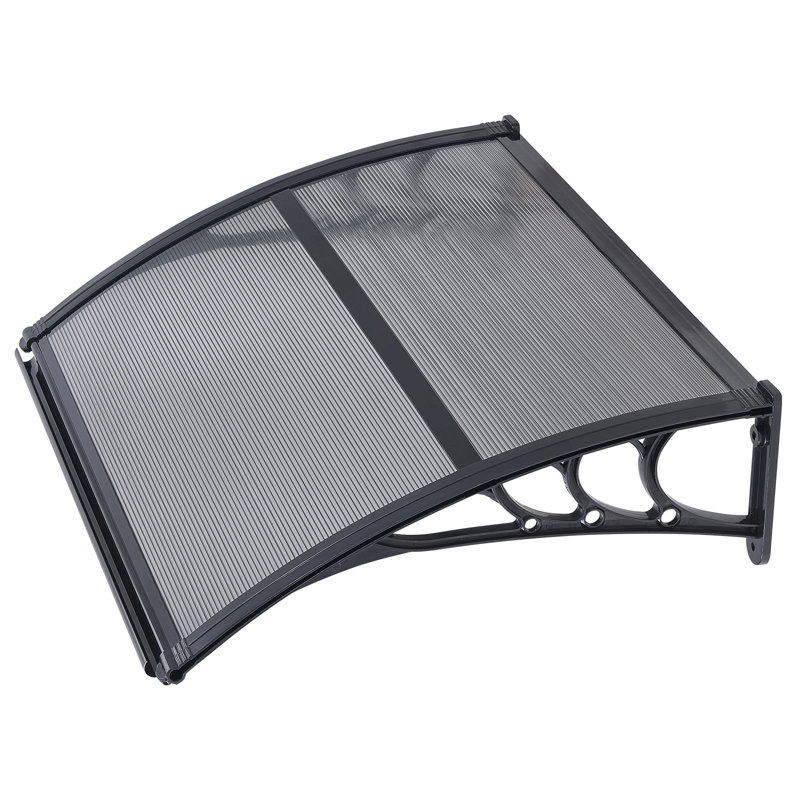 Awnings for Door Entrance, 30 x 39 in, Exterior Front Door Window Awnings with Drainage & ABS Bracket, Rain Snow Sun Protection, Overhang Polycarbonate Door Canopy for Porch Patio, Smoky Gray