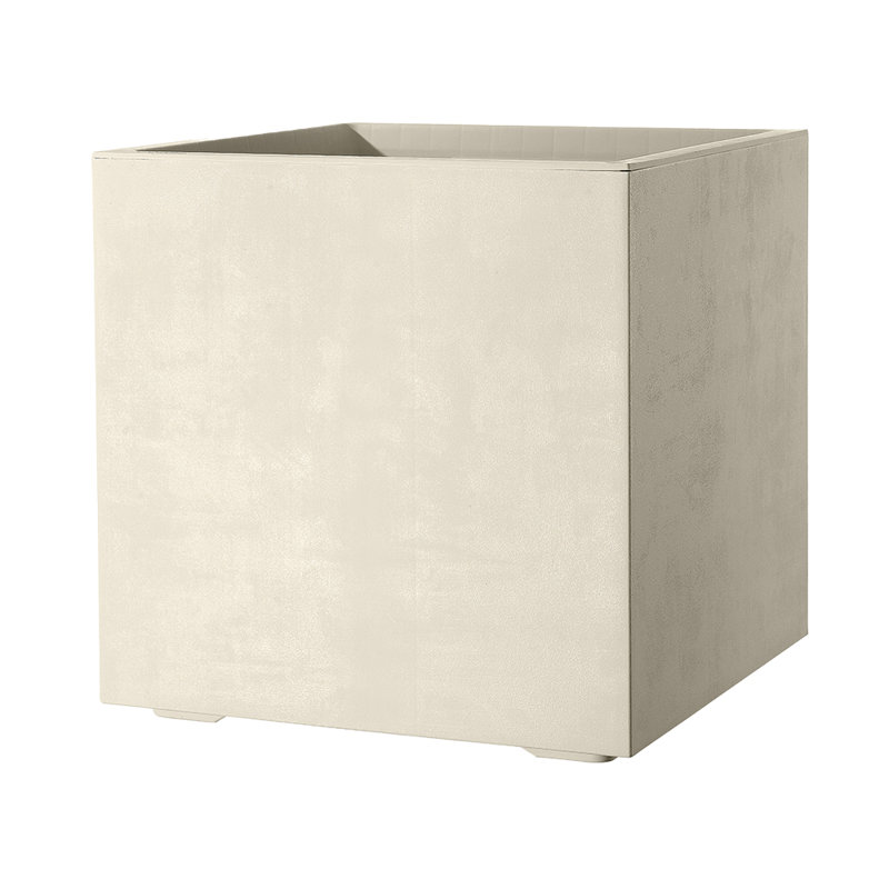Pot à fleurs 15 po Varian Varian | Plastique léger et durable | Pot intérieur / extérieur pour patio / porche | Comprend un réservoir d'eau et un bouchon de vidange | Pot de fleurs tendance pour plantes, fleurs, jardin | Blanc