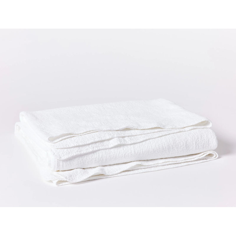 Cascade Modern & Contemporary Cotton Coverlet, Alpine White, Twin Coverlet
