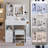 29.2" Small Size Left Drawer Desktop Vanity Table with Cushioned Stool and Power Station,Sliding LED Mirror-1778294772