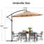Parasol de patio en porte-à-faux décalé de 10 pi, parasol d'extérieur suspendu imperméable avec ajustement de manivelle UPF50 +, parasol latéral robuste en acier antirouille pour terrasse de jardin-130370799
