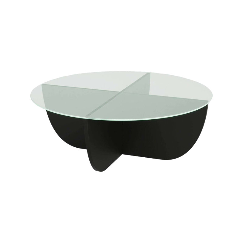 Cescily Coffee Table, Clear Top/Black Base