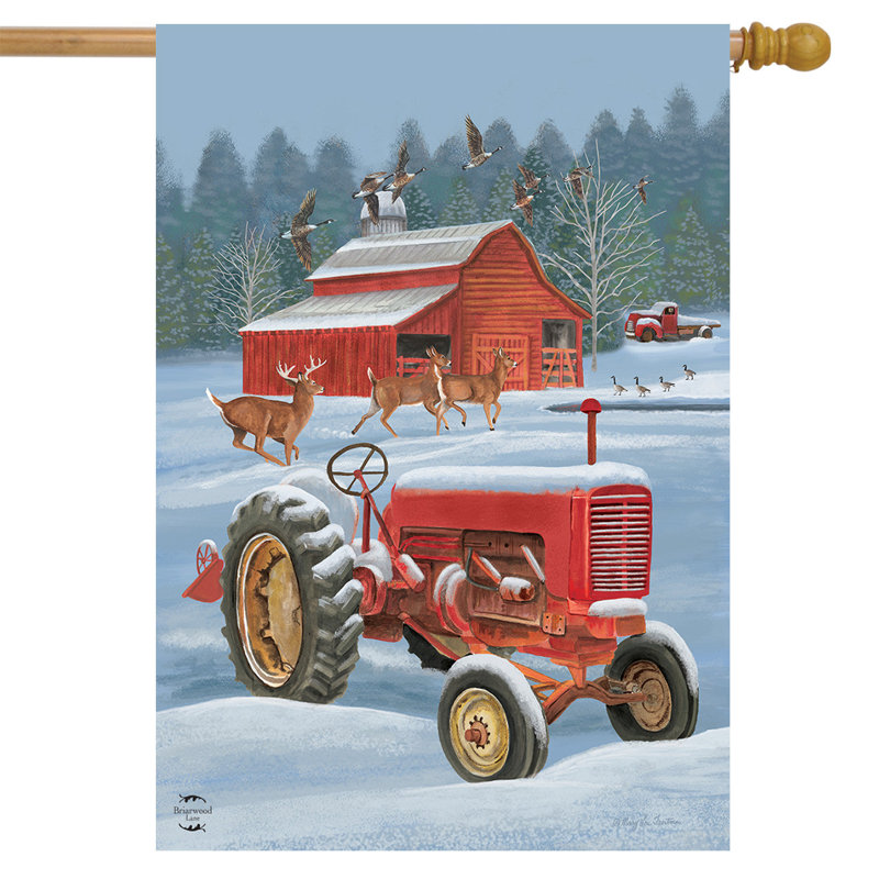 Hiver sur le drapeau de la ferme