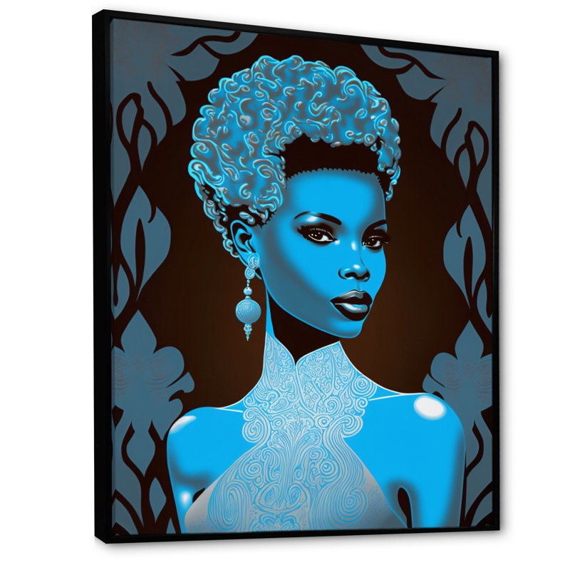 Claro Retro Haute Couture, femme afro-américaine I sur toile, H 40 po x l 30 po x P 1,5 po, Cadre flottant noir