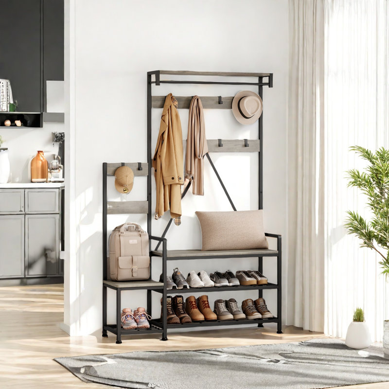 Hall Tree 113cm Wide, Brown/Grey